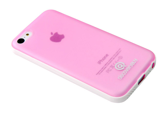 Чехол Discovery Buy Intelligent Dual Color Case для Apple iPhone 5C (розовый, гелевый/пластиковый)