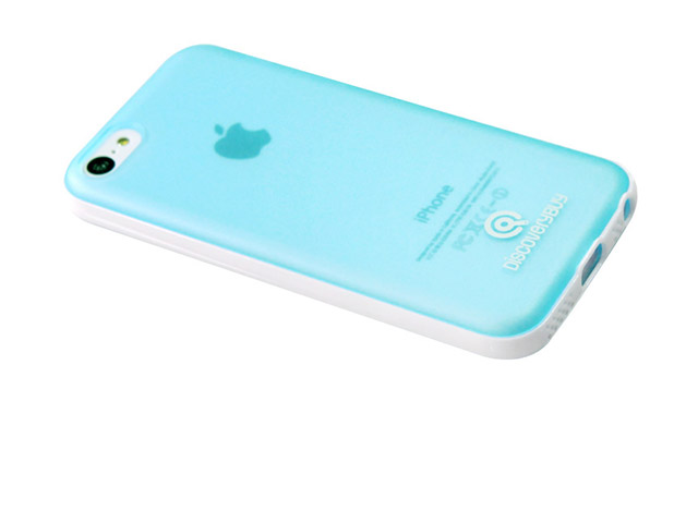 Чехол Discovery Buy Intelligent Dual Color Case для Apple iPhone 5C (голубой, гелевый/пластиковый)