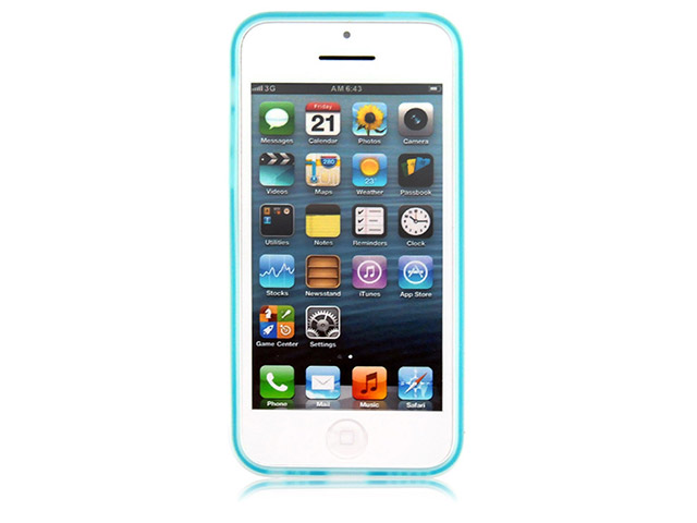 Чехол Discovery Buy Intelligent Dual Color Case для Apple iPhone 5C (голубой, гелевый/пластиковый)