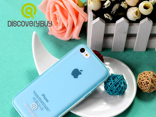 Чехол Discovery Buy Intelligent Dual Color Case для Apple iPhone 5C (голубой, гелевый/пластиковый)