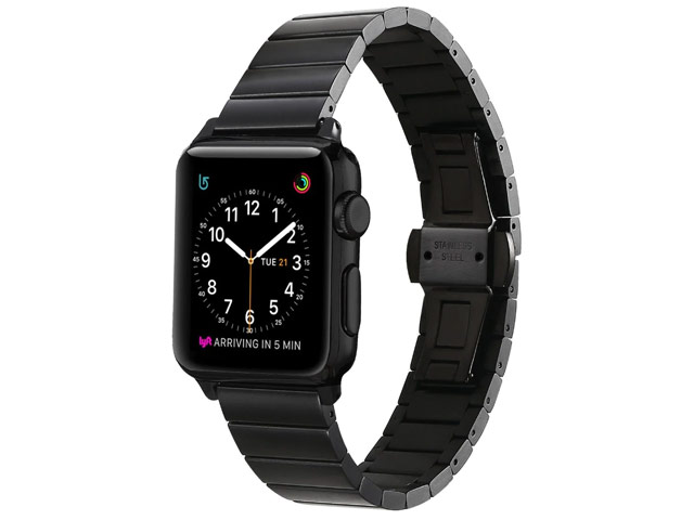 Ремешок для часов Yotrix Link Bracelet для Apple Watch (44/42 мм, черный, стальной)