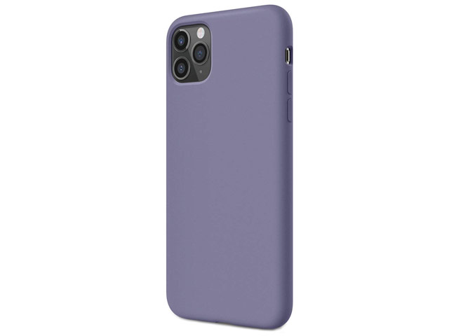 Чехол Yotrix LiquidSilicone для Apple iPhone 11 pro (серо-сиреневый, гелевый)