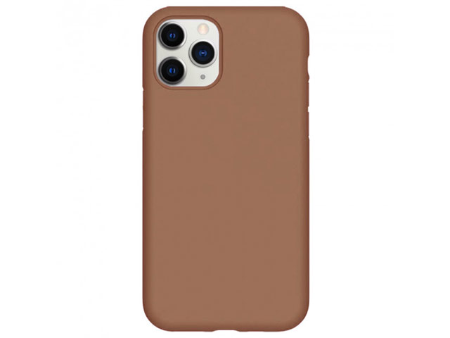 Чехол Yotrix LiquidSilicone для Apple iPhone 11 pro max (коричневый, гелевый)