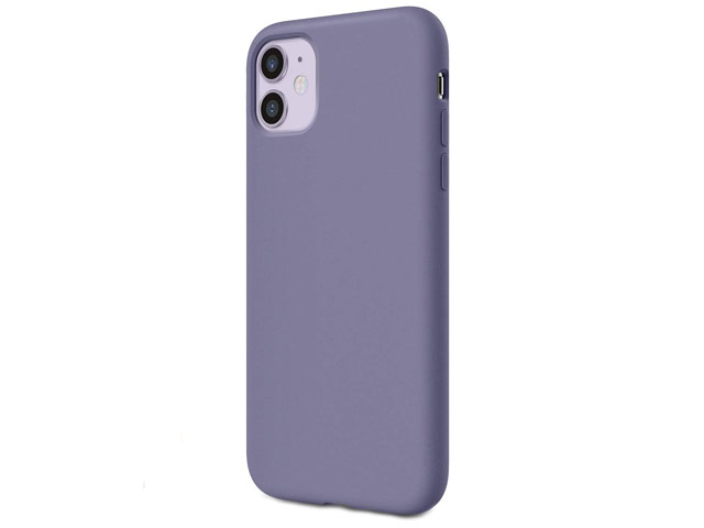 Чехол Yotrix LiquidSilicone для Apple iPhone 11 (серо-сиреневый, гелевый)