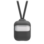 Чехол Yotrix Capsule with Strap для Apple AirPods (черный, силиконовый)