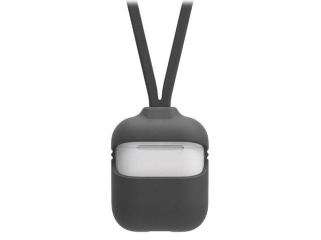 Чехол Yotrix Capsule with Strap для Apple AirPods (черный, силиконовый)