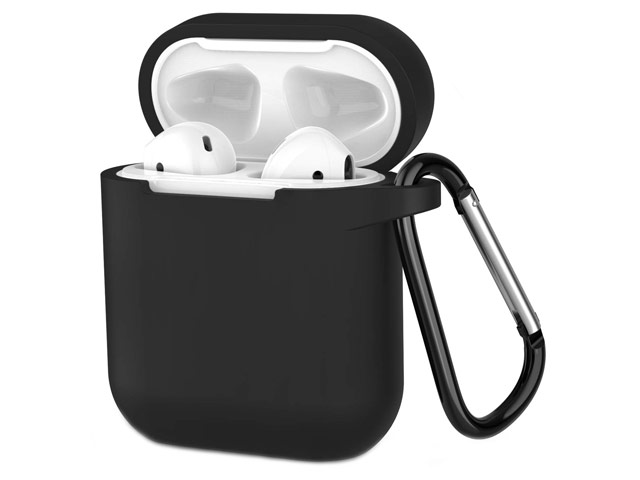 Чехол Yotrix Buckle Case для Apple AirPods (черный, силиконовый)