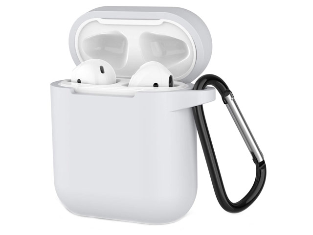 Чехол Yotrix Buckle Case для Apple AirPods (белый, силиконовый)