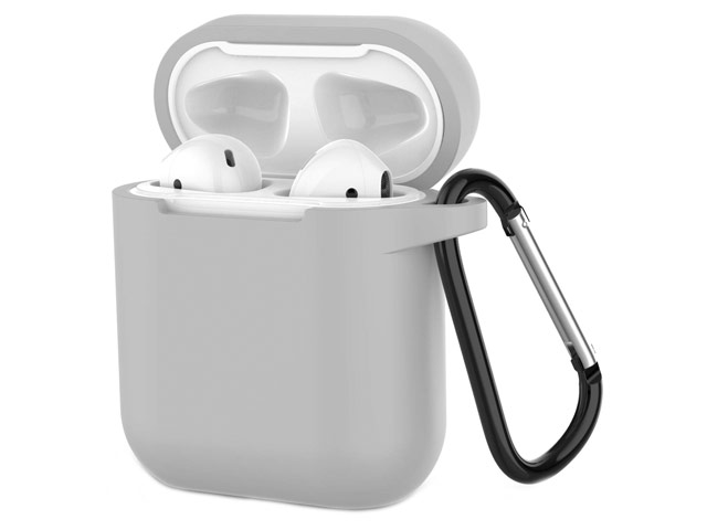 Чехол Yotrix Buckle Case для Apple AirPods (серый, силиконовый)