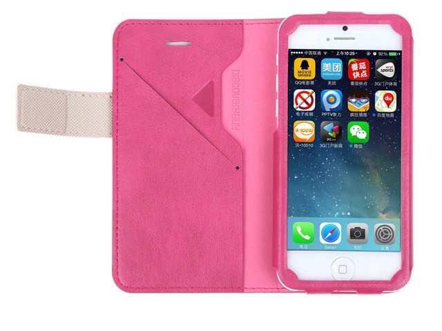 Чехол Discovery Buy Luxurious Case для Apple iPhone 5C (розовый, кожанный)