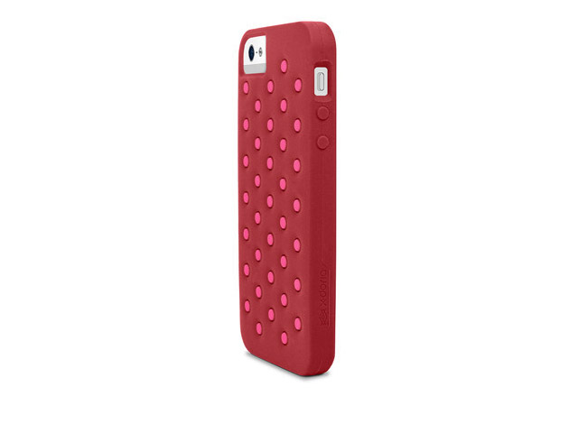 Чехол X-doria Spots Case для Apple iPhone 5/5S (красный, силиконовый)