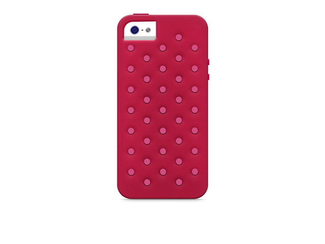 Чехол X-doria Spots Case для Apple iPhone 5/5S (красный, силиконовый)