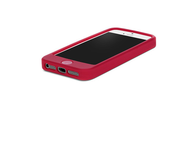 Чехол X-doria Spots Case для Apple iPhone 5/5S (красный, силиконовый)