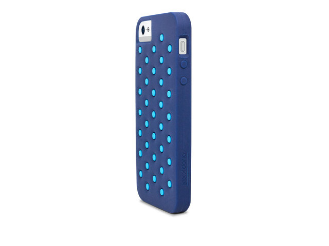 Чехол X-doria Spots Case для Apple iPhone 5/5S (синий, силиконовый)