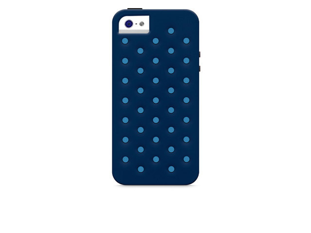 Чехол X-doria Spots Case для Apple iPhone 5/5S (синий, силиконовый)