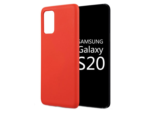 Чехол Yotrix LiquidSilicone для Samsung Galaxy S20 (красный, гелевый)