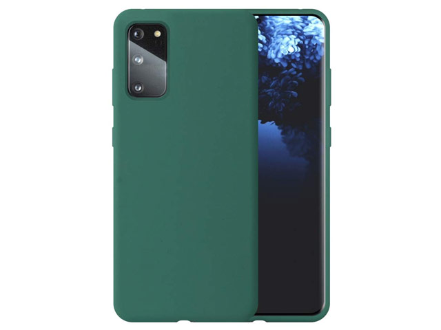 Чехол Yotrix LiquidSilicone для Samsung Galaxy S20 (темно-зеленый, гелевый)