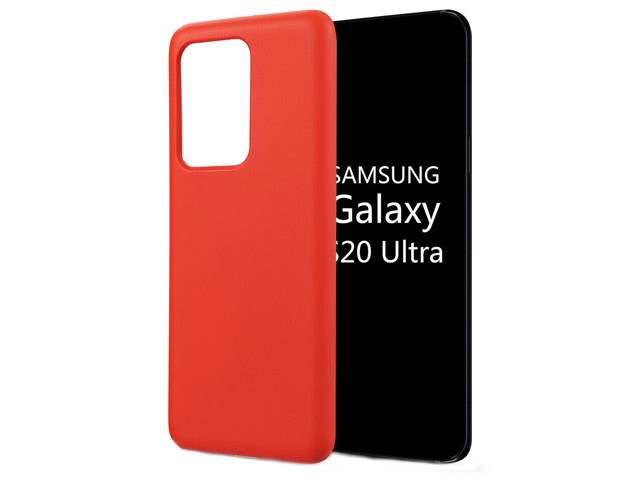 Чехол Yotrix LiquidSilicone для Samsung Galaxy S20 ultra (красный, гелевый)