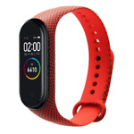 Ремешок для браслета Xiaomi Mi Band 3/4 (Red Triangles, силиконовый)