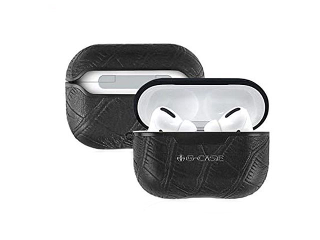 Чехол G-Case Monte Carlo Series для Apple AirPods pro (Black Croco, кожаный)