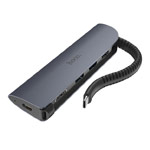 USB-хаб hoco Easylink Portable Converter HB13 универсальный (USB-C, 3 x USB 3.0, HDMI, USB-C вход, черный)