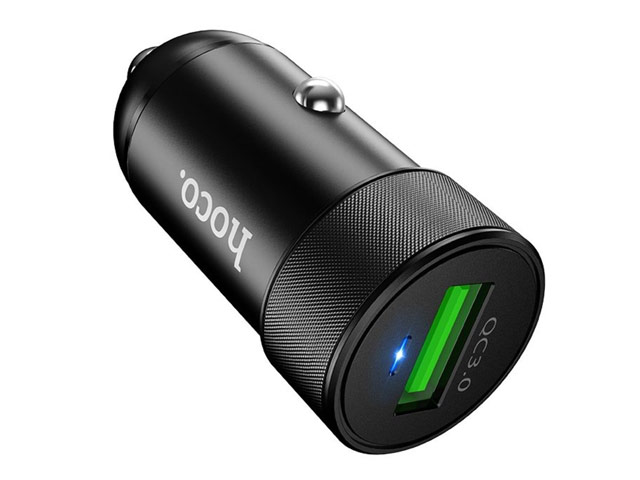 Зарядное устройство Hoco Mini Metal Car Charger Z32 универсальное (автомобильное, Quick Charge 3.0, черное)