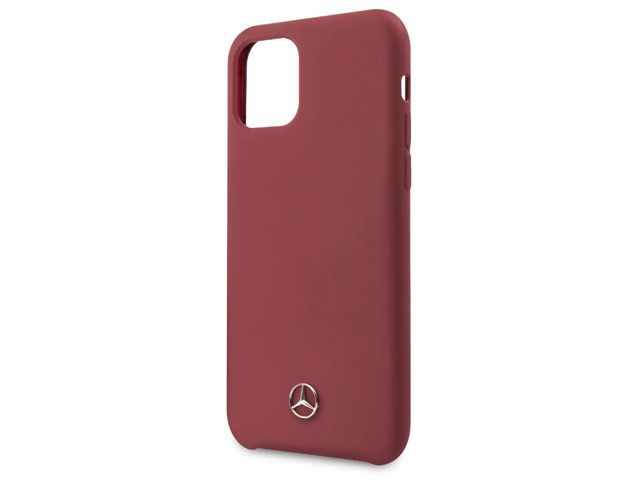 Чехол Mercedes-Benz Liquid Silicone Case для Apple iPhone 11 (красный, силиконовый)