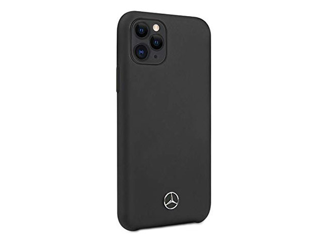 Чехол Mercedes-Benz Liquid Silicone Case для Apple iPhone 11 pro max (черный, силиконовый)