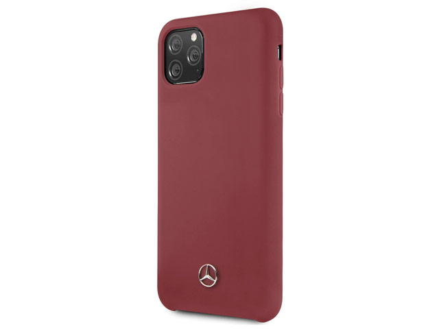 Чехол Mercedes-Benz Liquid Silicone Case для Apple iPhone 11 pro max (красный, силиконовый)