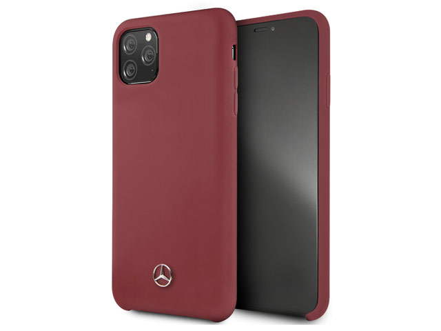 Чехол Mercedes-Benz Liquid Silicone Case для Apple iPhone 11 pro max (красный, силиконовый)