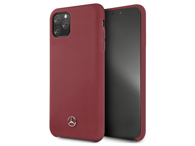 Чехол Mercedes-Benz Liquid Silicone Case для Apple iPhone 11 pro (красный, силиконовый)
