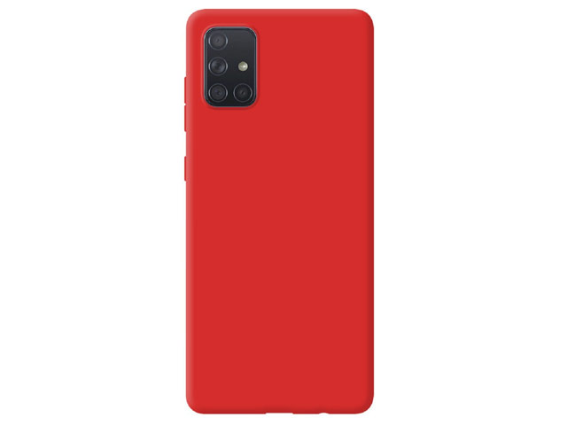 Чехол Yotrix LiquidSilicone для Samsung Galaxy A51 (красный, гелевый)