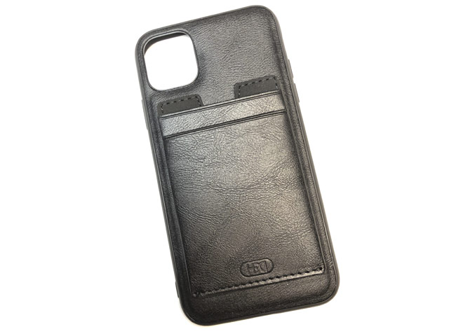Чехол HDD Luxury Card Slot Case для Apple iPhone 11 (черный, кожаный)
