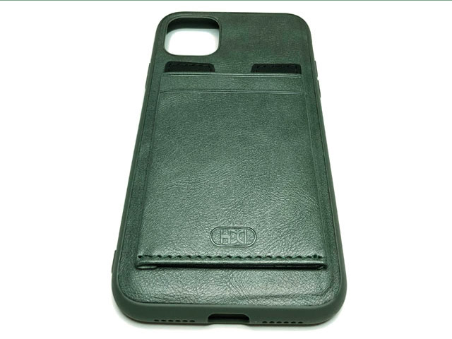 Чехол HDD Luxury Card Slot Case для Apple iPhone 11 (темно-зеленый, кожаный)