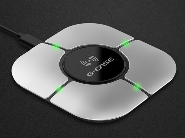 Беспроводное зарядное устройство G-Case Magic Wireless Charger (серебристое, Fast Charge, стандарт QI)