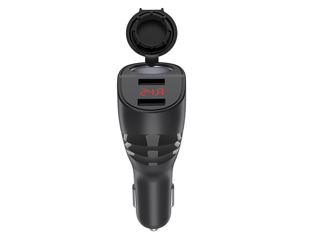 Зарядное устройство Hoco Car Charger Z34 универсальное (автомобильное, 3.1A, 2 x USB, индикатор, черное)