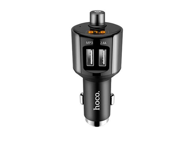 Зарядное устройство hoco Smart Car Wireless FM Transmitter E19 универсальное (автомобильное, 2xUSB, FM-модулятор, черное)