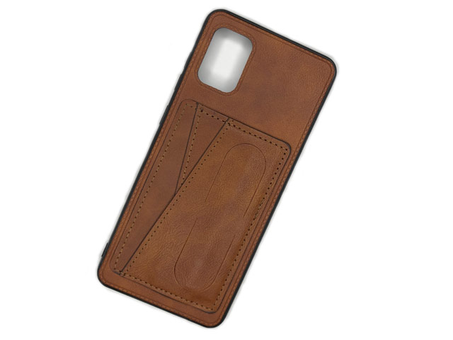 Чехол Yotrix SnapCase Holder для Samsung Galaxy A51 (коричневый, экокожа)