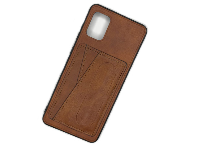 Чехол Yotrix SnapCase Holder для Samsung Galaxy A41 (коричневый, экокожа)