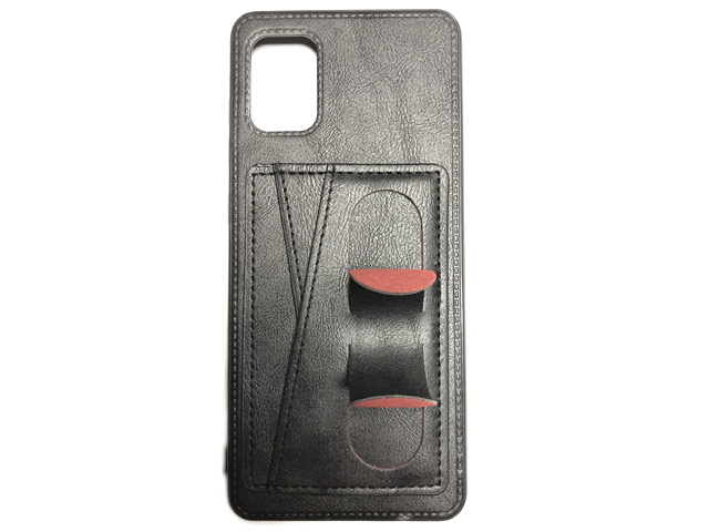 Чехол Yotrix SnapCase Holder для Samsung Galaxy A41 (черный, экокожа)