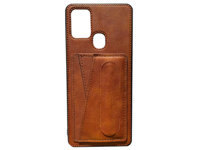 Чехол Yotrix SnapCase Holder для Samsung Galaxy A21s (коричневый, экокожа)