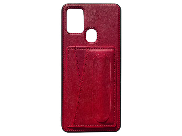 Чехол Yotrix SnapCase Holder для Samsung Galaxy A21s (красный, экокожа)