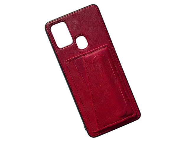 Чехол Yotrix SnapCase Holder для Samsung Galaxy A21s (красный, экокожа)