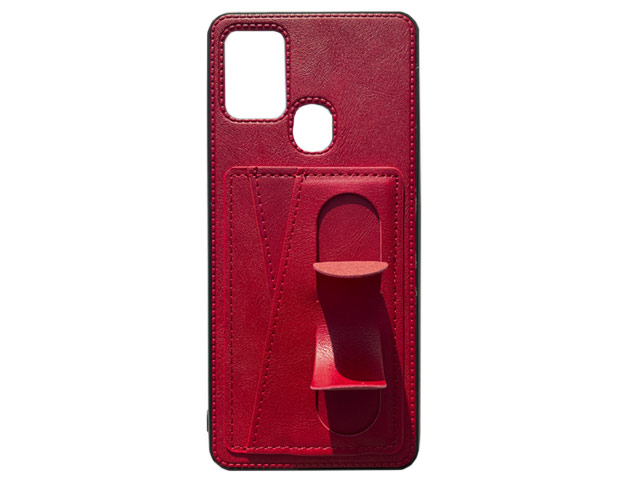Чехол Yotrix SnapCase Holder для Samsung Galaxy A21s (красный, экокожа)
