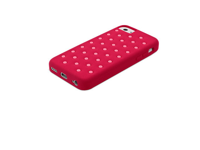 Чехол X-doria Spots Case для Apple iPhone 5C (красный, силиконовый)