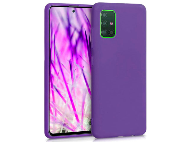 Чехол Yotrix LiquidSilicone для Samsung Galaxy A51 (фиолетовый, гелевый)