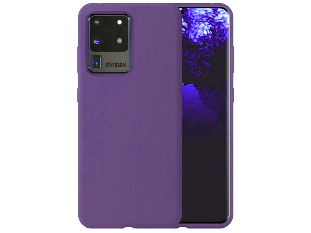 Чехол Yotrix LiquidSilicone для Samsung Galaxy S20 ultra (фиолетовый, гелевый)