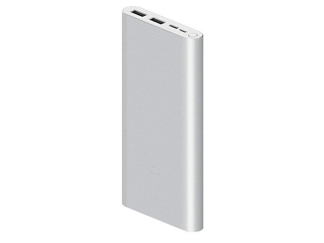 Внешняя батарея Xiaomi Mi Power Bank 3 универсальная (10000 mAh, серебристая/белая, алюминиевая, USB, USB-C, Fast Charge)