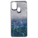 Чехол Yotrix GlitterFoil Case для Samsung Galaxy A21s (синий, гелевый)