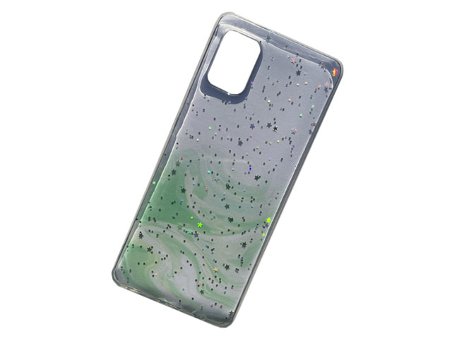 Чехол Yotrix GlitterFoil Case для Samsung Galaxy A41 (зеленый, гелевый)